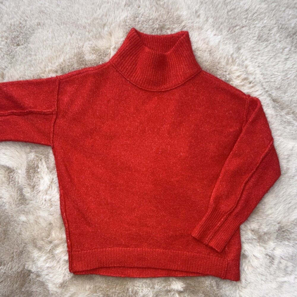 cabana by crown & ivy Red Turtleneck Pullover Sweater Women's Size M